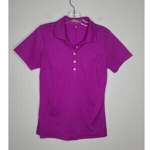 Nike Golf Dri-Fit purple short sleeve button front polo shirt - small
